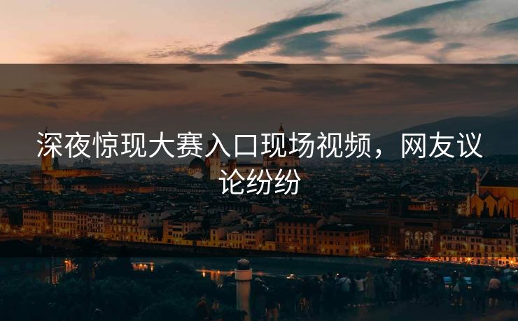 深夜惊现大赛入口现场视频，网友议论纷纷