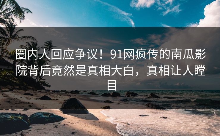 圈内人回应争议！91网疯传的南瓜影院背后竟然是真相大白，真相让人瞠目