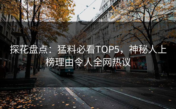 探花盘点：猛料必看TOP5，神秘人上榜理由令人全网热议