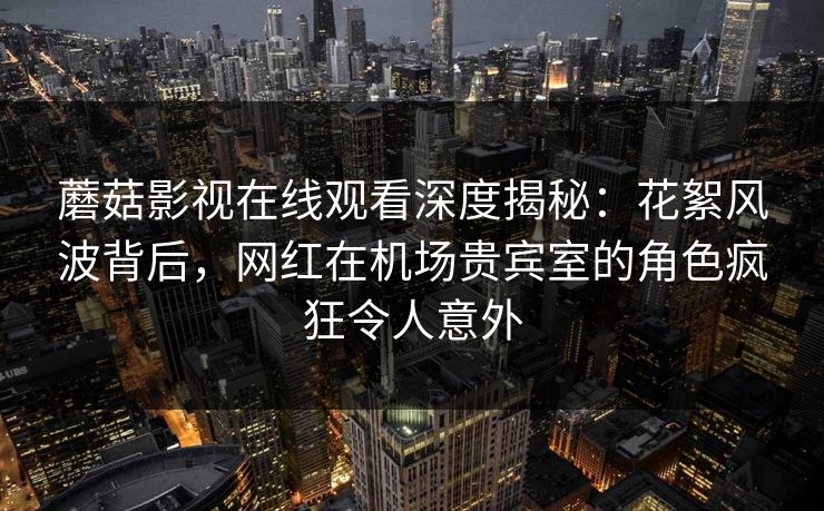 蘑菇影视在线观看深度揭秘：花絮风波背后，网红在机场贵宾室的角色疯狂令人意外