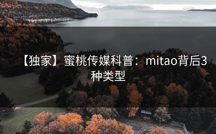 【独家】蜜桃传媒科普：mitao背后3种类型